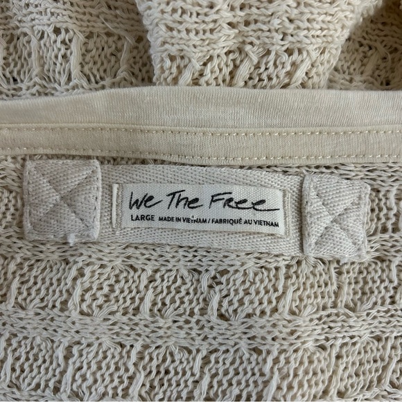 Free People We The Free Thiens Hacci Top Sweater Knit White Cream Size Large - Picture 6 of 6